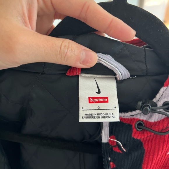 Supreme Nikr Arc Corduroy Hooded Jacket ( Red Camo ) - Picture 2 of 11